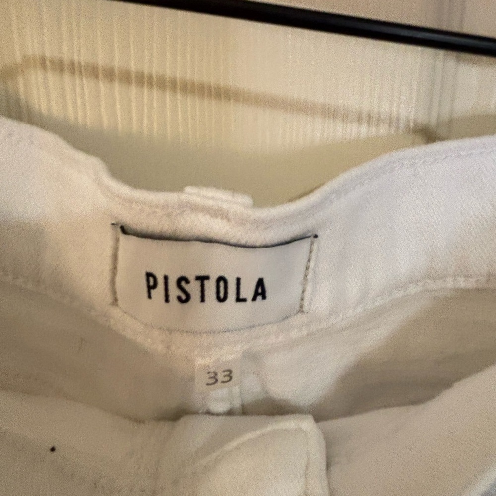 Pistola White High Rise Raw Hem Denim Cutoff Shorts Size 33 - Picture 3 of 7